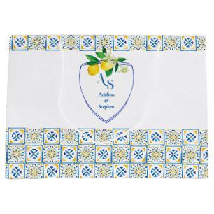Mediterrane Tegels Italië Blauwe Kreeft Lemon Wedd Groot Cadeauzakje