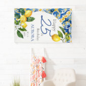 Mediterrane Tegels Lemon 25e Verjaardag Spandoek (Insitu)