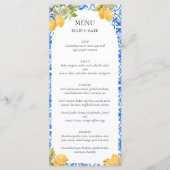 Mediterrane Tegels Lemon Italië Amalfikust Menu (Voorkant)