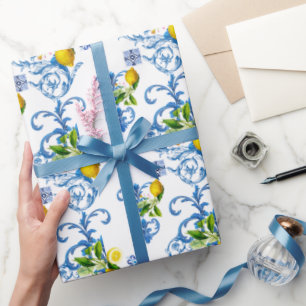 Mediterrane tegels, majolica, Siciliaanse stijl Cadeaupapier