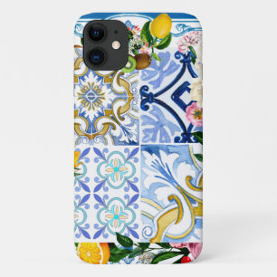 Mediterrane tegels, majolica, Siciliaanse stijl iPhone 11 Hoesje