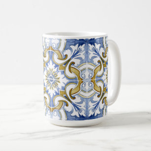 Mediterrane tegels, majolica, Siciliaanse stijl Koffiemok