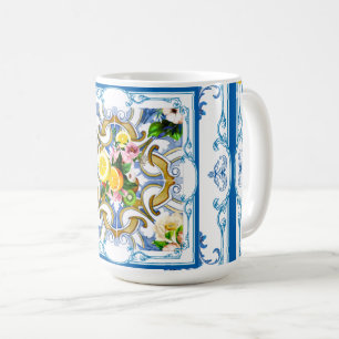 Mediterrane tegels, majolica, Siciliaanse stijl Koffiemok