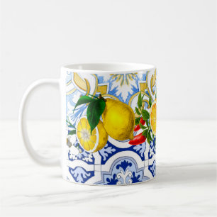 Mediterrane tegels, majolica, Siciliaanse stijl Koffiemok