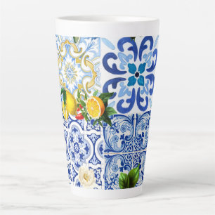 Mediterrane tegels, majolica, Siciliaanse stijl Latte Mok