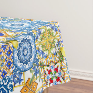 Mediterrane tegels, majolica, Siciliaanse stijl Tafelkleed