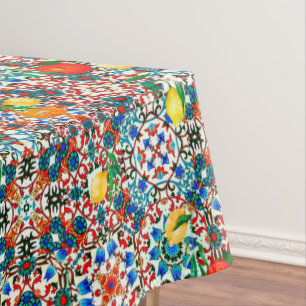 Mediterrane tegels, mozaïek, citroen, zomerkunst tafelkleed