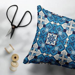 Mediterrane Tegels, Portugees, Azulejo, Majolica Accent Kussen