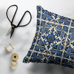 Mediterrane Tegels, Portugees, Azulejo, Majolica Accent Kussen