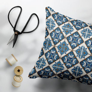 Mediterrane Tegels, Portugees, Azulejo, Majolica Accent Kussen
