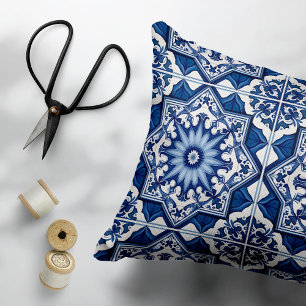 Mediterrane Tegels, Portugees, Azulejo, Majolica Accent Kussen