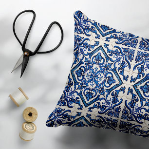 Mediterrane Tegels, Portugees, Azulejo, Majolica Accent Kussen