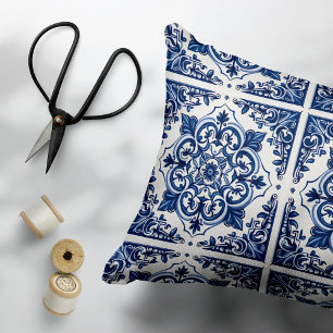 Mediterrane Tegels, Portugees, Azulejo, Majolica Accent Kussen
