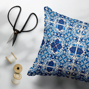 Mediterrane Tegels, Portugees, Azulejo, Majolica Accent Kussen