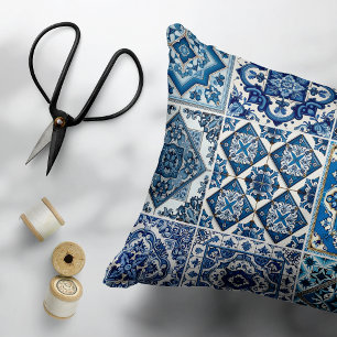 Mediterrane Tegels, Portugees, Azulejo, Majolica Accent Kussen