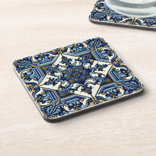 Mediterrane Tegels, Portugees, Azulejo, Majolica Bier Onderzetter
