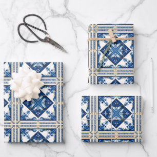 Mediterrane Tegels, Portugees, Azulejo, Majolica Inpakpapier Vel