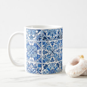Mediterrane Tegels, Portugees, Azulejo, Majolica Koffiemok