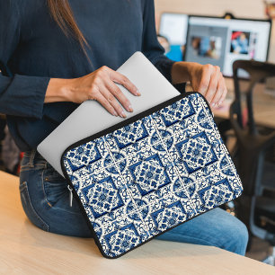 Mediterrane Tegels, Portugees, Azulejo, Majolica Laptop Sleeve