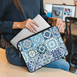 Mediterrane Tegels, Portugees, Azulejo, Majolica Laptop Sleeve