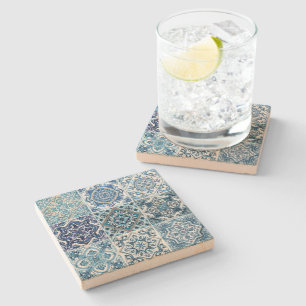 Mediterrane Tegels, Portugees, Azulejo, Majolica Stenen Onderzetter