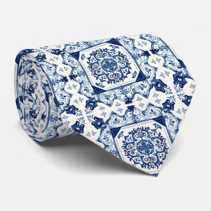 Mediterrane Tegels, Portugees, Azulejo, Majolica Stropdas