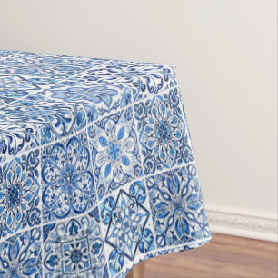 Mediterrane Tegels, Portugees, Azulejo, Majolica Tafelkleed