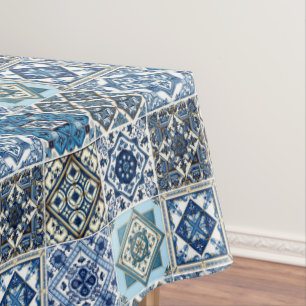 Mediterrane Tegels, Portugees, Azulejo, Majolica Tafelkleed