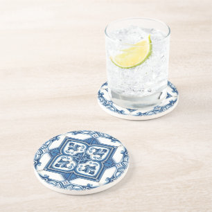 Mediterrane Tegels, Portugees, Azulejo, Majolica Zandsteen Onderzetter