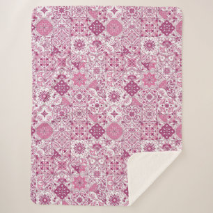 Mediterrane tinten/ Azulejo-tegels Sherpa Deken