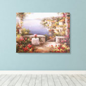 Mediterrane villa canvas afdruk (Insitu (Houten vloer))