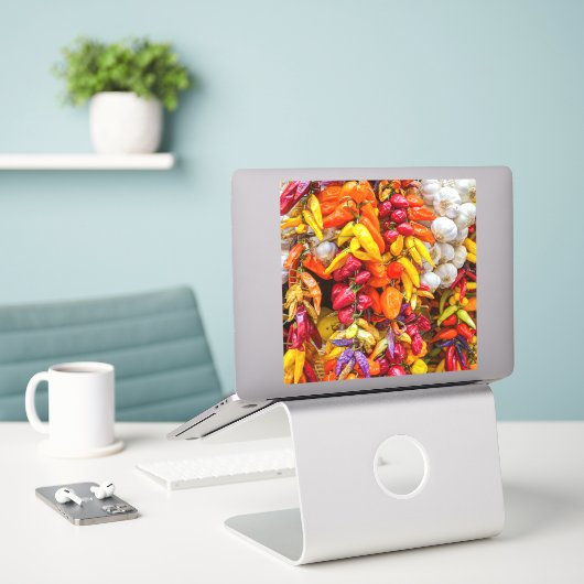 Mediterrane vlokken sticker (Laptop op bureau)