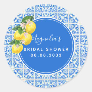 Mediterrane Vrijgezellenfeest Lemon Classic Round  Ronde Sticker