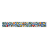 Mediterrane zomerfruit en blauwe witte mozaïek grosgrain lint (Voorkant)