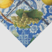 Mediterrane zomerfruit en blauwe witte mozaïek tissuepapier (Detail)