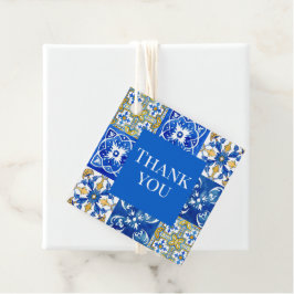 Mediterrane zomermoderne tegel Bruiloft Bedankjes Labels