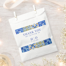 Mediterrane zomermoderne tegel Bruiloft Bedankzakje