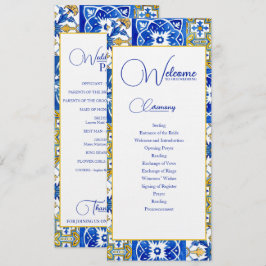 Mediterrane zomermoderne tegel Bruiloft Programma