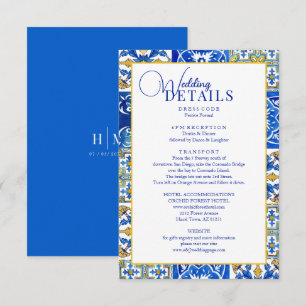 Mediterrane zomermoderne tegel informatiekaartje