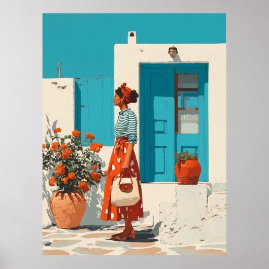 Mediterrane zomerstijl wandeling poster (Voorkant)