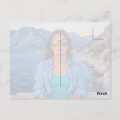 Mediterrane Zonsondergang Reflecties – Moderne Kus Briefkaart (Achterkant)