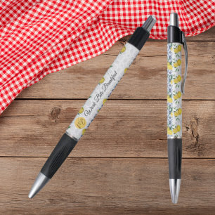 Mediterranean Bliss Business Logo Naam Promotionee Zwarte Inkt Pen