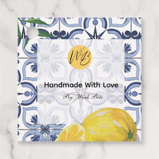 Mediterranean Bliss Business Packaging QR-code Bedankjes Labels (Voorkant)