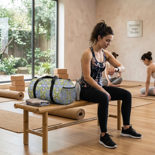 Mediterranean Blue Citrus Lemon Tile Pattern Plunjezak