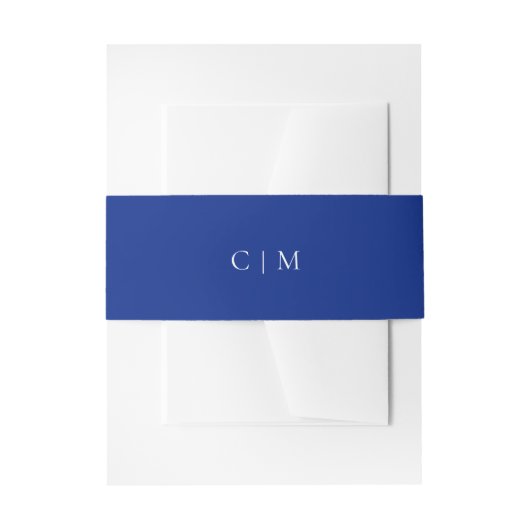 Mediterranean Blue Initialen | Amalfi Coast Bruilo Uitnodigingen Wikkel (Voorkant Voorbeeld)