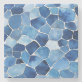 Mediterranean Blue Mosaic Stone Onderzetter (Voorkant)
