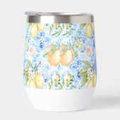 Mediterranean Blue Tile Limoncello Monogram Name (Droite)
