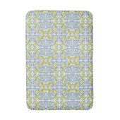 Mediterranean Blue & Yellow Lemon Tile Pattern Badmat (Voorkant Verticaal)