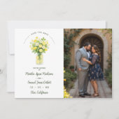 Mediterranean Cheerful Floral Arrangement Lemons Save The Date (Voorkant)