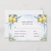 Mediterranean Citrus Botanical RSVP Wedding Respon (Devant)
